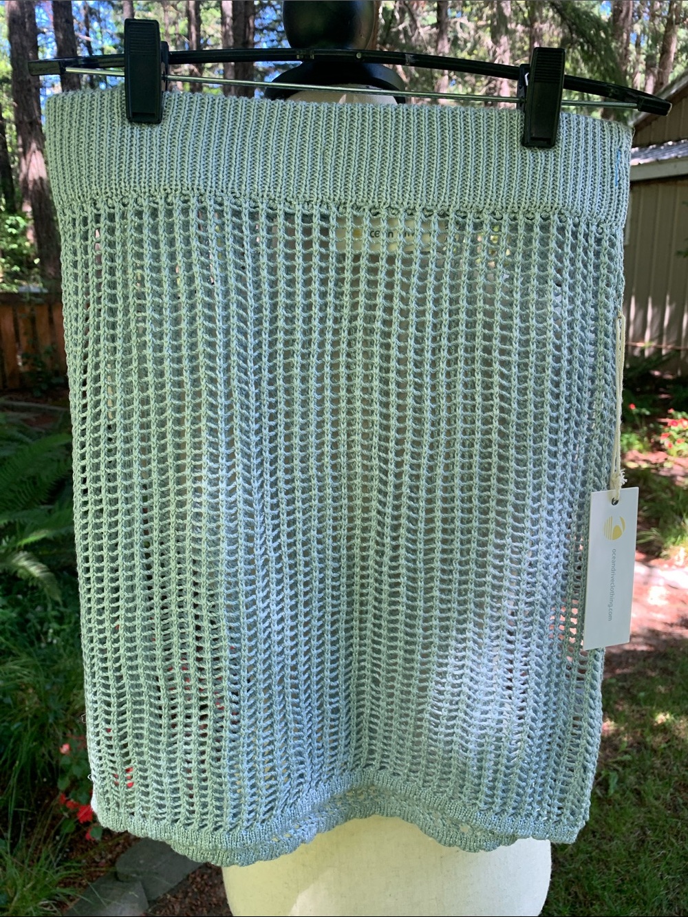 Ocean Drive Light Blue Crocheted Bikini Cover Up. NWT